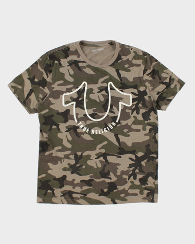 Vintage Y2K True Religion Camouflage T-Shirt - L