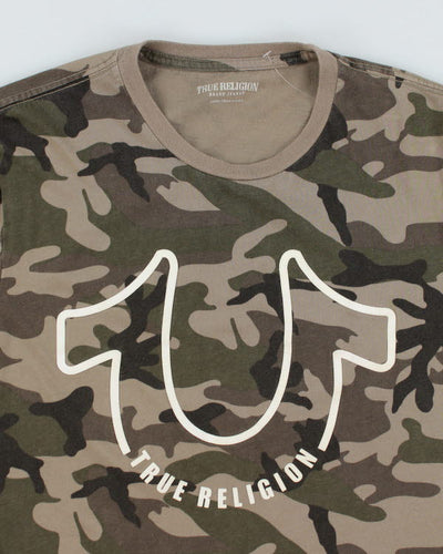 Vintage Y2K True Religion Camouflage T-Shirt - L