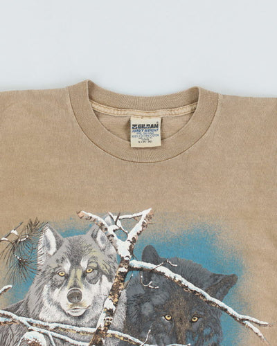 Vintage 90's Single Stitch Wolf T-Shirt - S