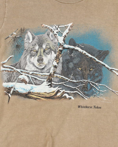 Vintage 90's Single Stitch Wolf T-Shirt - S