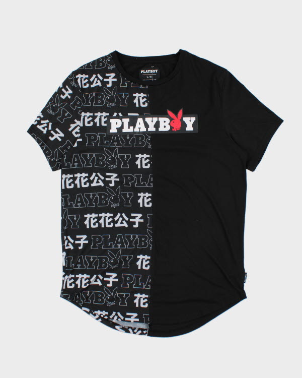 Vintage Y2K Playboy Two Tone Graphic T-Shirt - L