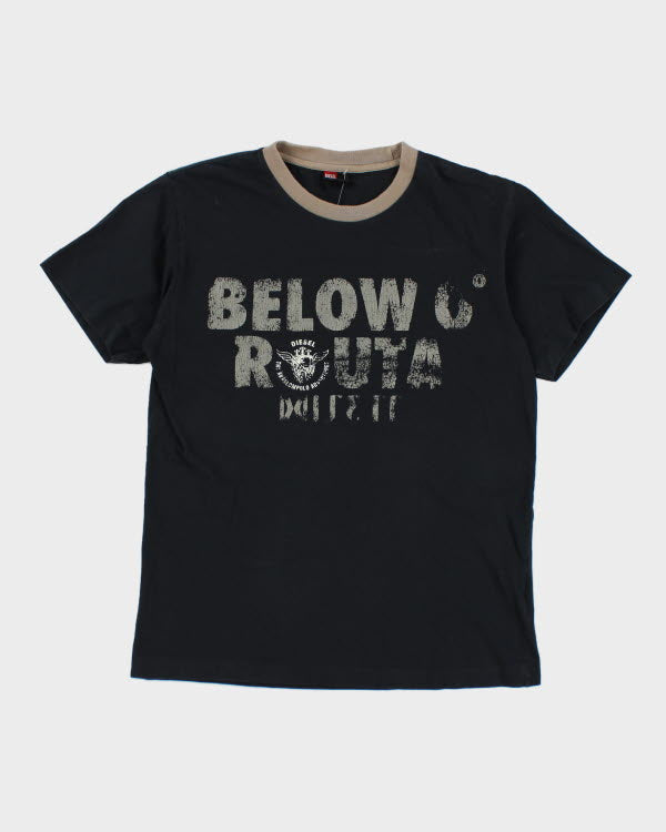 Vintage Y2K Diesel Ringer Style T-Shirt - L