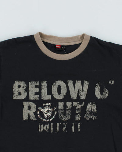 Vintage Y2K Diesel Ringer Style T-Shirt - L