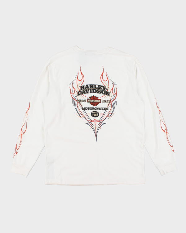Vintage Harley Davidson Fire Logo Longsleeve T-Shirt - L