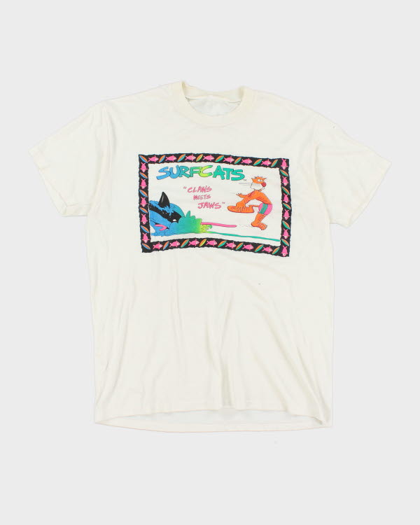 Vintage 80's Single Stitch Surfcats T-Shirt - L