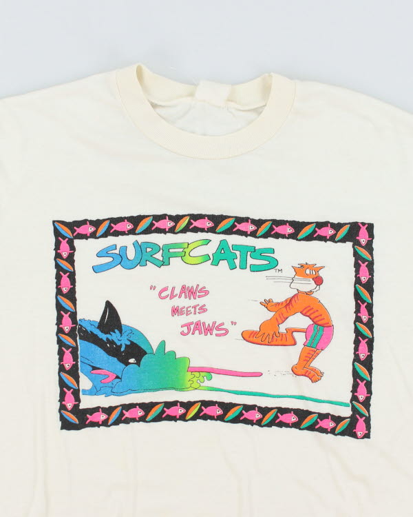 Vintage 80's Single Stitch Surfcats T-Shirt - L