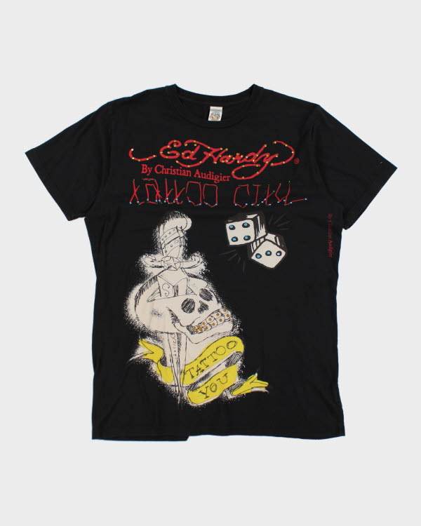 Y2k 00s Ed Hardy Graphic T-shirt - L