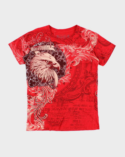 Vintage Y2K Konflic Gothic Print T-Shirt - S