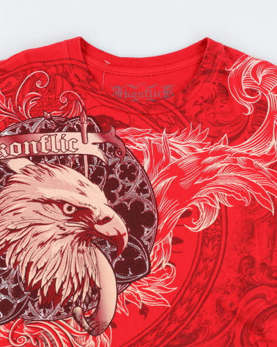 Vintage Y2K Konflic Gothic Print T-Shirt - S