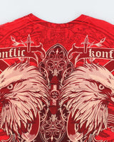 Vintage Y2K Konflic Gothic Print T-Shirt - S