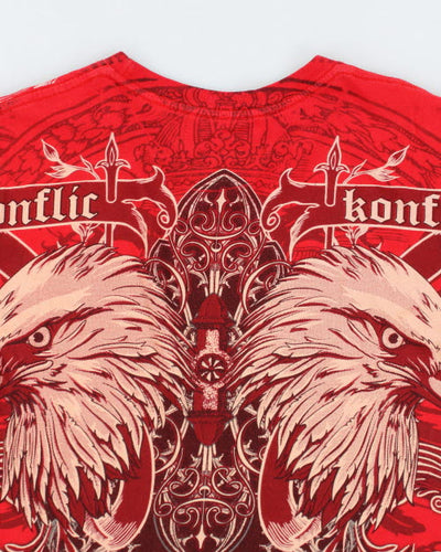 Vintage Y2K Konflic Gothic Print T-Shirt - S
