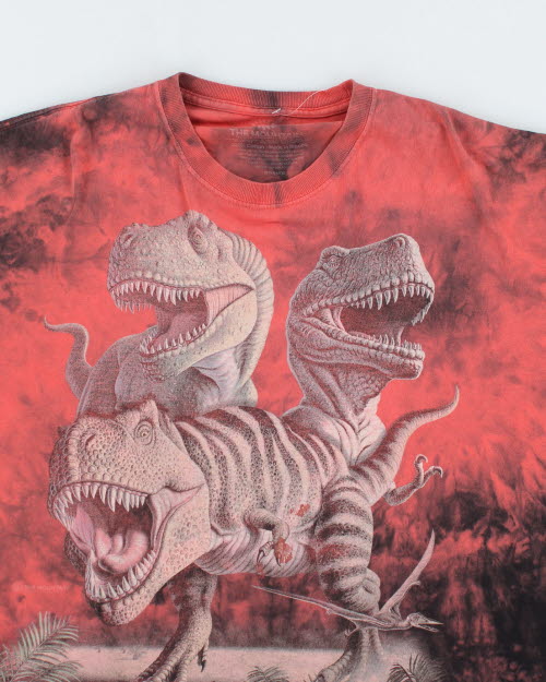 Vintage 2000's The Mountain T-Rex Tye Dye T-Shirt - XXL