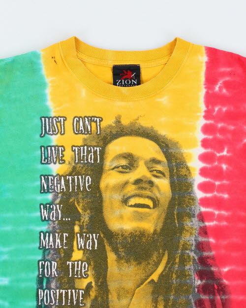 Vintage 90's Zion Bob Marley Tye Dye T-Shirt - L – Rokit
