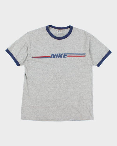 Vintage 90's Nike Centre Logo Ringer T-Shirt - M