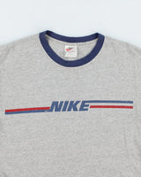 Vintage 90's Nike Centre Logo Ringer T-Shirt - M