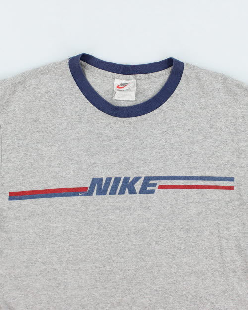 Vintage 90's Nike Centre Logo Ringer T-Shirt - M