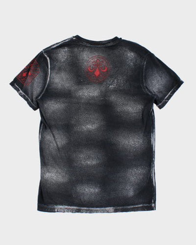 Vintage 2000's Affliction V-Neck Gothic T-Shirt - S