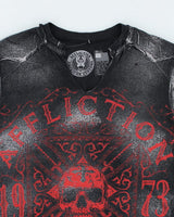 Vintage 2000's Affliction V-Neck Gothic T-Shirt - S
