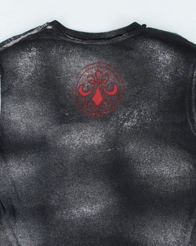 Vintage 2000's Affliction V-Neck Gothic T-Shirt - S
