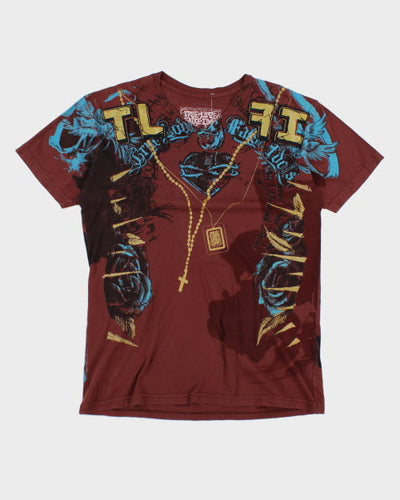Vintage Y2K True Love False Idols V-Neck T-Shirt - XL
