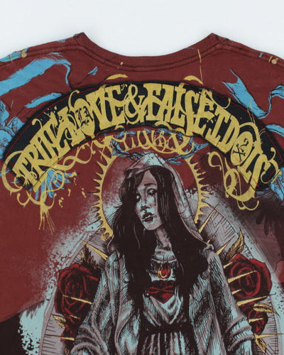 Vintage Y2K True Love False Idols V-Neck T-Shirt - XL