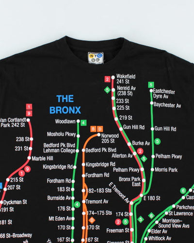 Vintage NYC Subway Lines Graphic T-Shirt - M