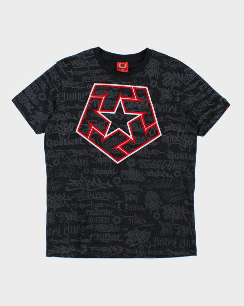 Vintage Y2K Tribal All Over Print T-Shirt - L