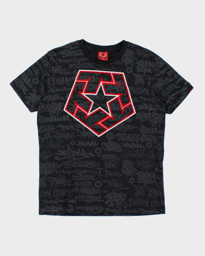Vintage Y2K Tribal All Over Print T-Shirt - L