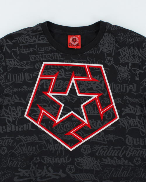 Vintage Y2K Tribal All Over Print T-Shirt - L