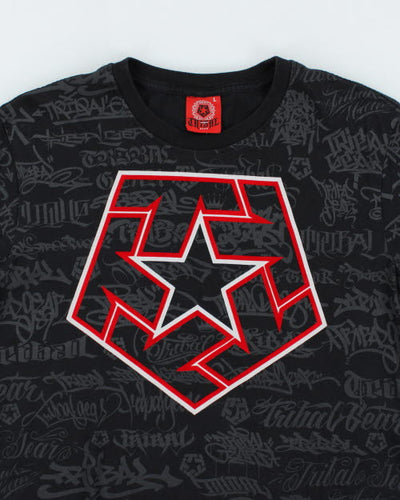 Vintage Y2K Tribal All Over Print T-Shirt - L