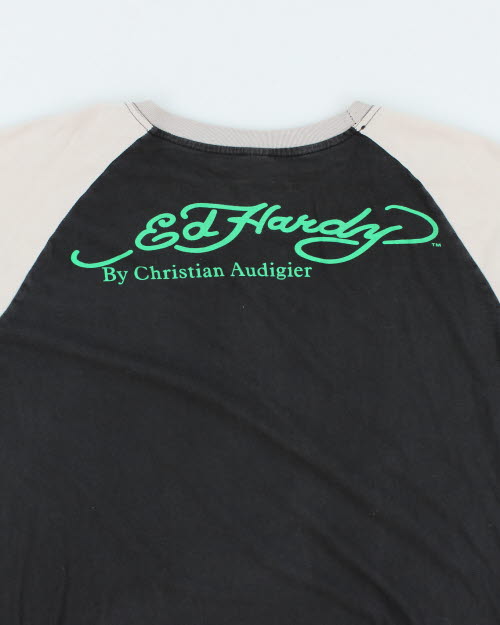 Vintage Y2K Ed Hardy Sequin Tiger Long-sleeved T-Shirt - XXL