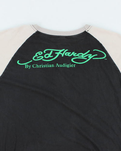 Vintage Y2K Ed Hardy Sequin Tiger Long-sleeved T-Shirt - XXL