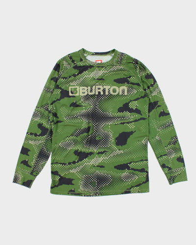 Vintage 2000's Burton Snowboarding Camouflage Long-sleeved T-Shirt - L