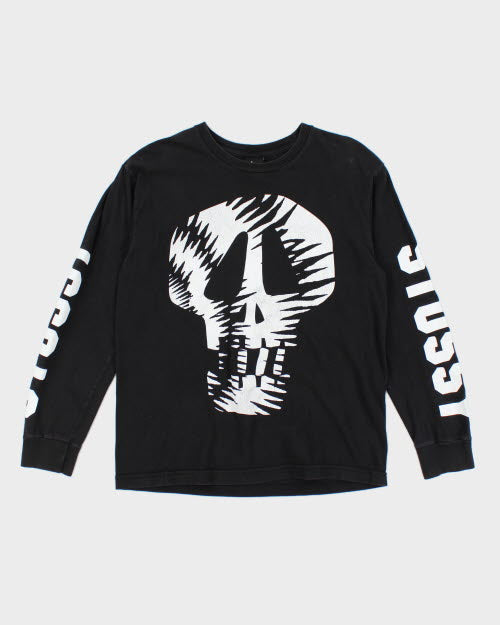 Vintage 2000's Stussy Skull Long-sleeved T-Shirt - M