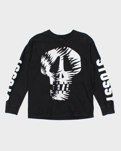 Vintage 2000's Stussy Skull Long-sleeved T-Shirt - M