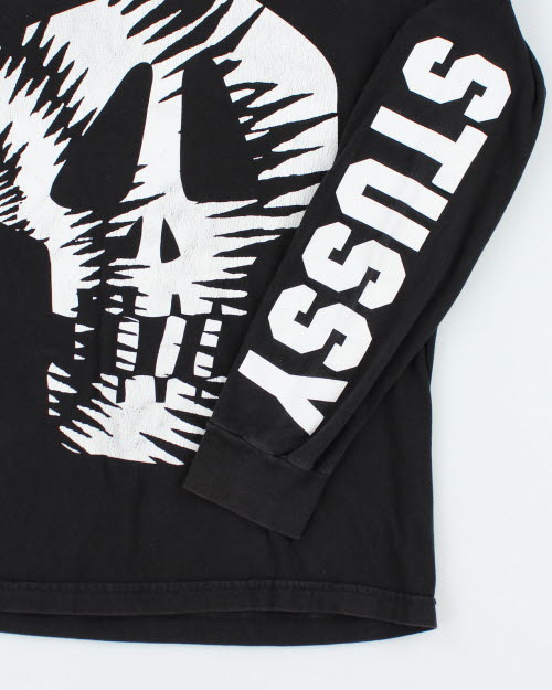 Vintage 2000's Stussy Skull Long-sleeved T-Shirt - M