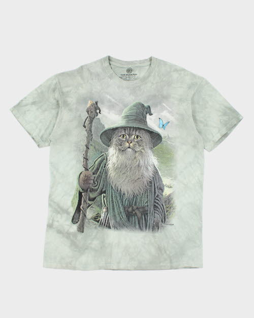 Vintage The Mountain Cat Wizard T-Shirt - L