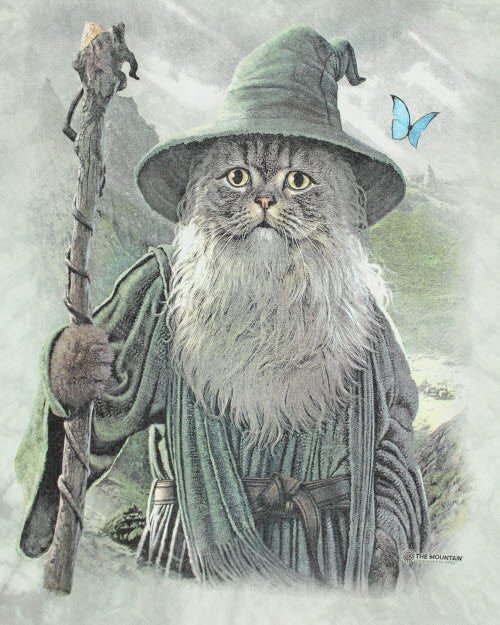 Vintage The Mountain Cat Wizard T-Shirt - L