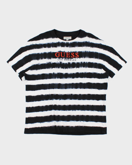 Vintage Guess LA Striped T-Shirt - XL
