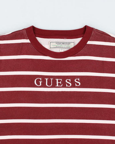 Vintage Guess LA Originals Striped T-Shirt - XL