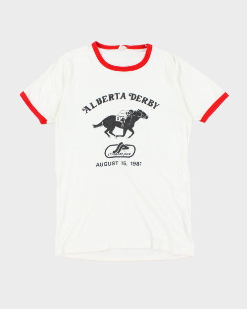 Vintage 80's Alberta Derby Ringer T-Shirt - M