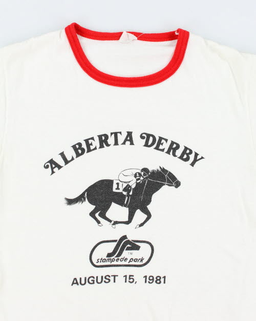Vintage 80's Alberta Derby Ringer T-Shirt - M