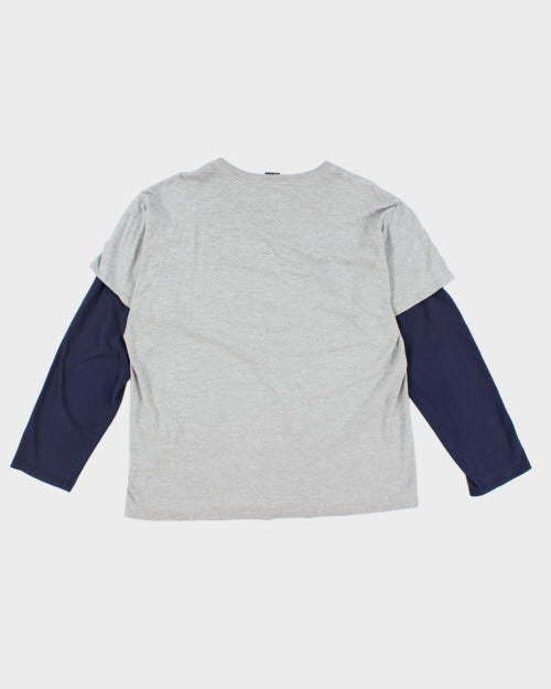 Vintage Y2K Nautica Double Layer Long-sleeved T-Shirt - XL