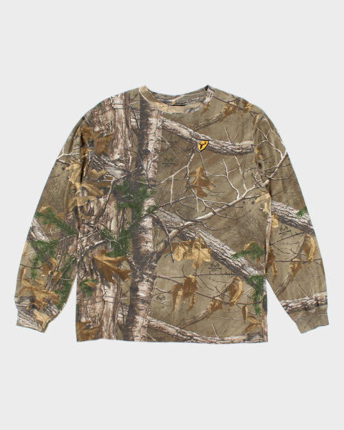 Vintage Real Tree Camouflage Long-sleeved T-Shirt - M