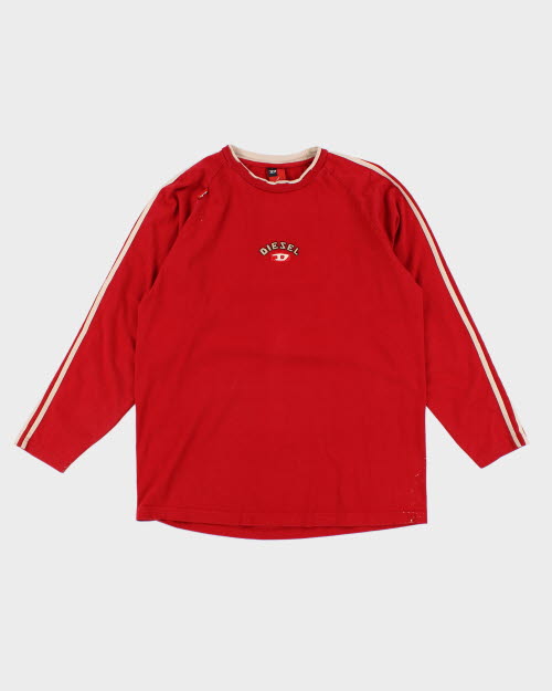 Vintage Y2K Diesel Bubble Print Long-sleeved T-Shirt - L