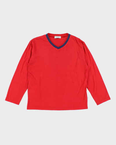 Vintage Yves Saint Laurent V-Neck Long-sleeved T-Shirt - M