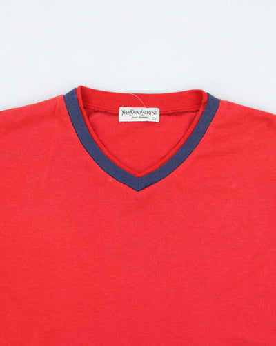 Vintage Yves Saint Laurent V-Neck Long-sleeved T-Shirt - M