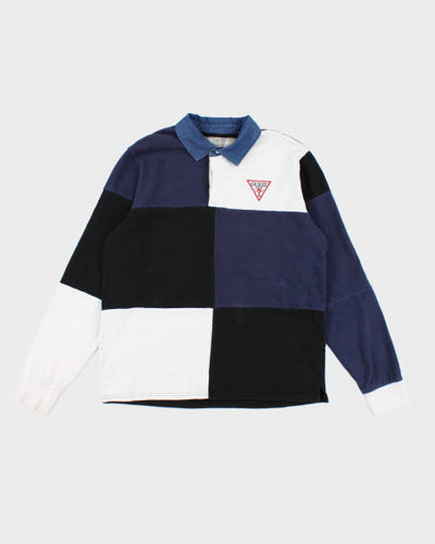 Vintage 2000's Guess Originals Patterned Rugby Shirt - L
