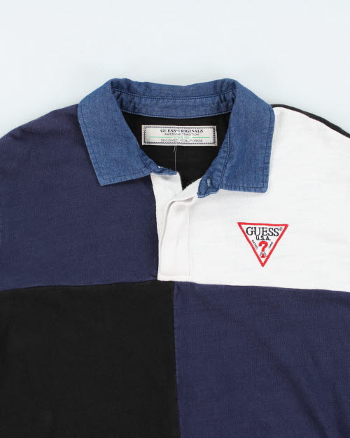 Vintage 2000's Guess Originals Patterned Rugby Shirt - L