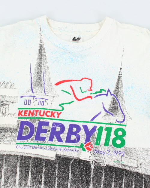 Vintage 90's Kentucky Derby All Over Print T-Shirt - XL